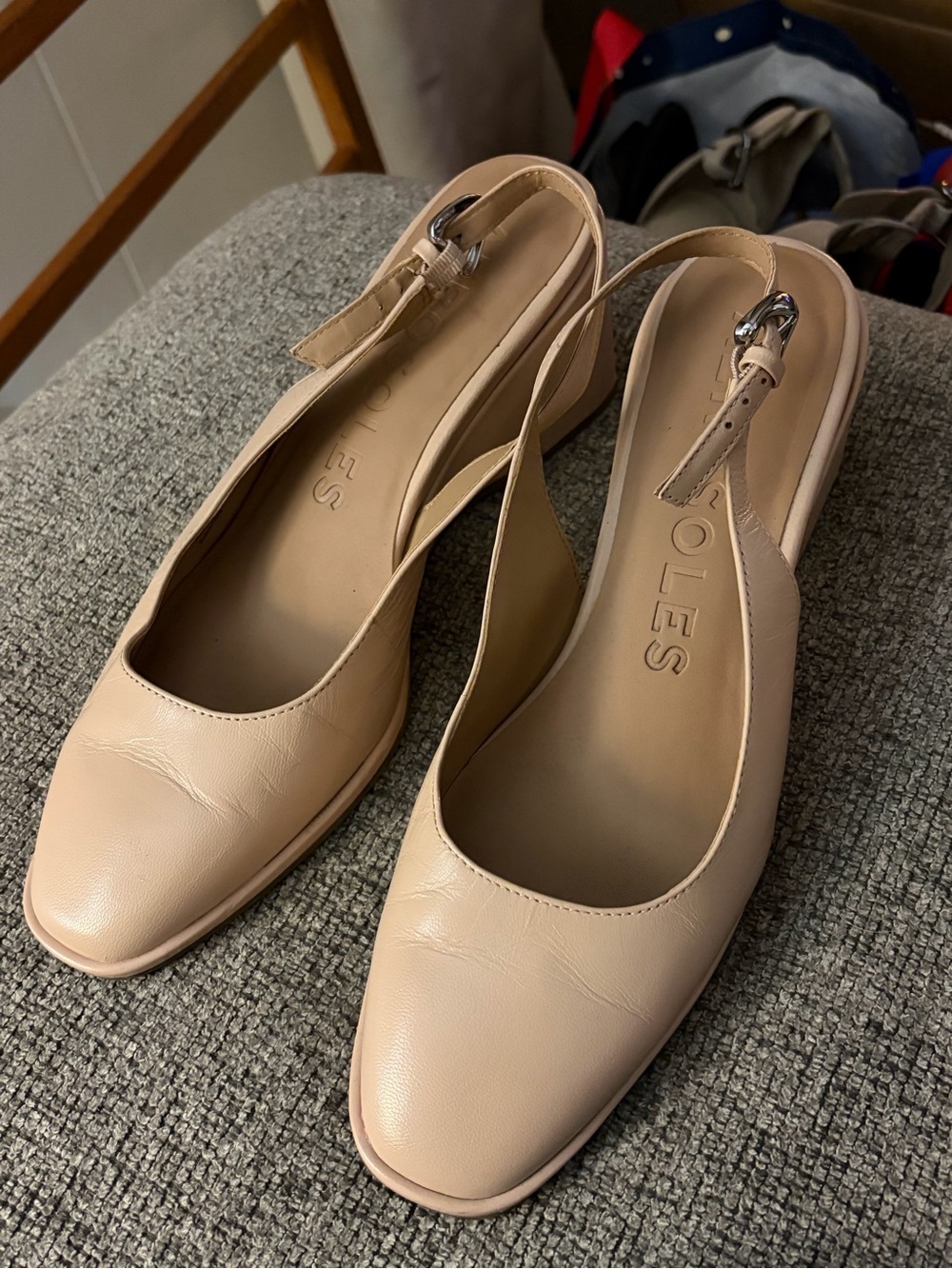 AEROSOLES Beige Nude Slingback Mules